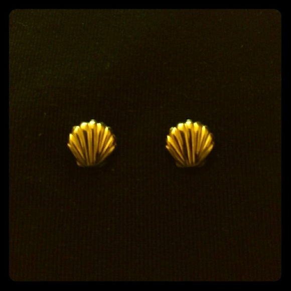Jewelry - Gold Stud Seashell Earrings